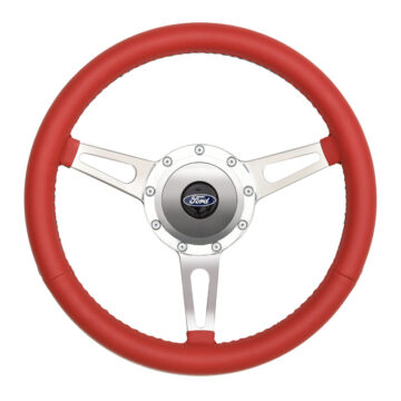 38-32455 GT9 Retro Wheel, Cobra Style, Red Leather - GT Performance