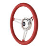 38-32455 GT9 Retro Wheel, Cobra Style, Red Leather, Angle View - GT Performance